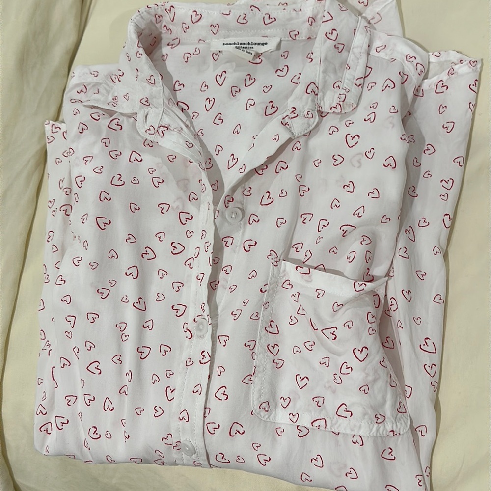 Valentine’s Day heart button-up